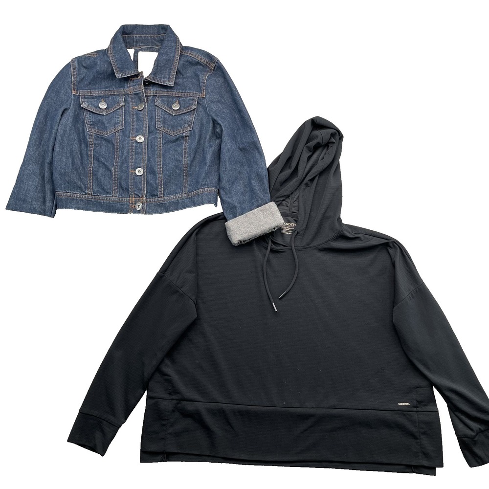 Mossimo Mondetta Jacket Lot of 2 Women's S/M Denim Sportswear Hoodie Cozy Basics